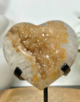 Natural Yellow Quartz Stone Heart, Stand Included - HST0346