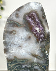 Amethyst and Quartz Slice Mineral Specimen for Home Decor - MWS2666