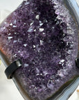 Unique Natural Amethyst Cluster with Blue Banded Agate Shell - MWS1476