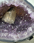 Amethyst Geode on Stand with Agate Shell - MWS2733
