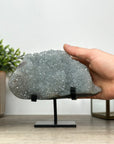 Large Quartz Crystal on Metal Stand – Natural Home Décor Accent - MWS2417