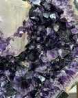 Amethyst Crystal Geode with Deep Purple Crystals and Calcite Formation - MWS2837