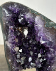 Natural Deep Purple Amethyst with Calcite Crystal Formation - Stand Included - MWS2485