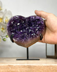 Natural Deep Purple Amethyst Heart Carving - HST0266