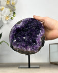 Amethyst Stone Geode with Hand Made Metallic Stand - MWS2433