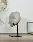 Natural Quartz Stone Heart Carving with Stand - HST0339