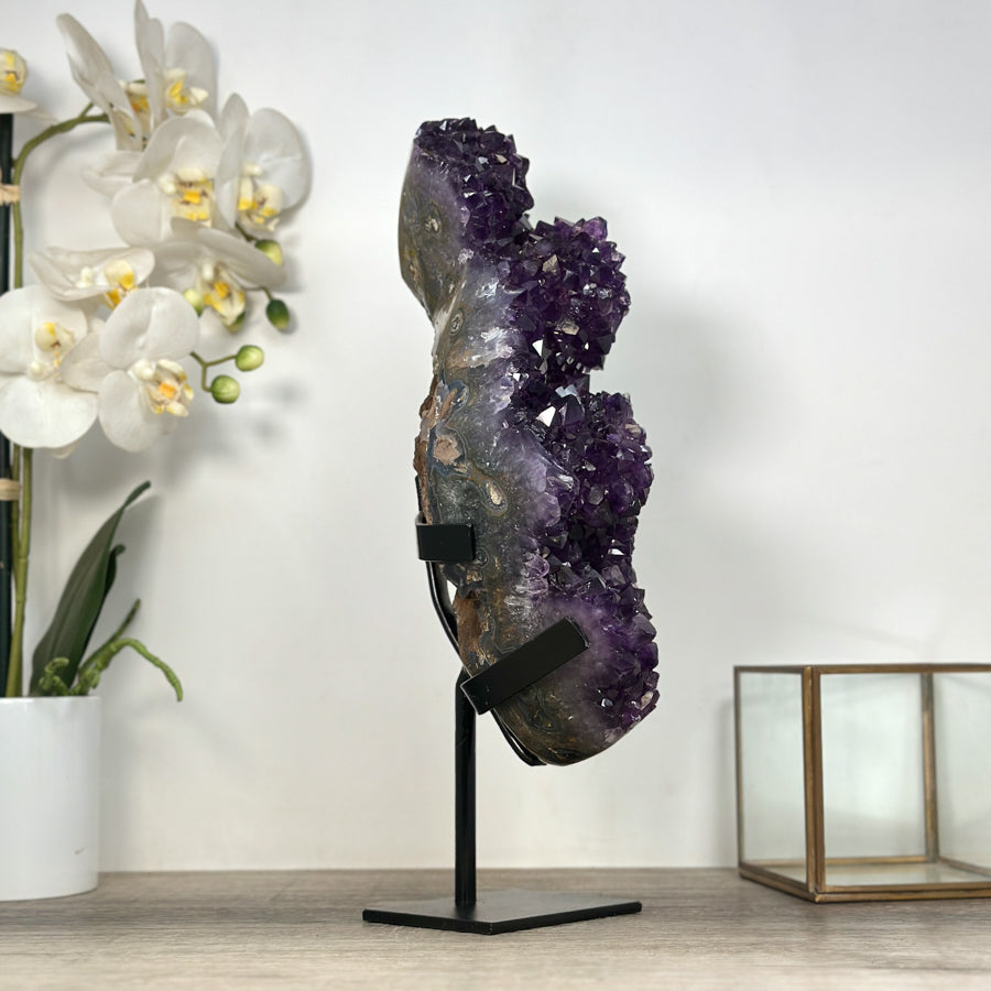 Amethyst Geode on Stand – Large Top Grade Statement Piece from Uruguay - MWS2597