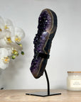 Large Amethyst & Agate Crystal, Metallic Stand Included - MWS1489