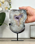 Amethyst Agate Geode Slice onMetal Stand - MWS2905