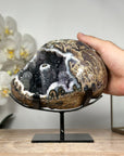 Natural Agate Geode with Quartz Stalactite Formations - MWS1783