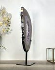 Large Amethyst & Agate Slice on Stand - Crystal Display for Home Decor - MWS2672