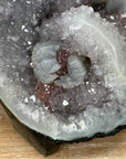 Natural Quartz Geode with Calcite & Red Hematite Crystal - CBP1081