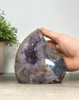 Natural Amethyst & Agate Stone Flame Carving - FST0158