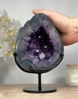 Stunning Amethyst & Agate Geode, Metallic Stand Included - MWS1372