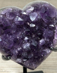 Amethyst Stone Heart, Metal Stand Included - HST0295