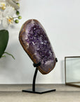 Uruguayan Amethyst Cluster with Jasper Shell on Stand - MWS2894