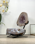 Natural amethyst Jewelry Box on Metal Stand - MWS2978