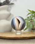 Blue Banded Agate & Druzy Quartz Sphere Geode - SPH0156