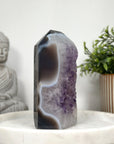 Blue Banded Agate & Amethyst Stone Tower - STP0153
