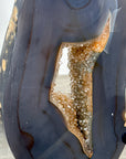 Large Agate & Quartz Druzy Portal - Geode Slice with Stand - MWS2245