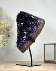 AAA Natural Amethyst Crystal Specimen with Metal Stand - MWS1936