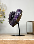 Natural Amethyst Stone Heart with Metal Stand - HST0254