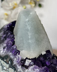 Natural Amethyst Cluster with Unique Calcite Crystal Specimen - MWS1784