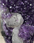 Unique Amethyst Stone with Calcite & Black Hematite Crystal - MWS2346