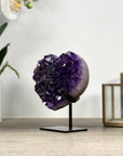 Natural Amethyst Crystal Heart with Calcite Inclusions - HST0319