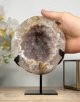 Natural Sugar Druzy Quartz Geode with Stand - MWS1969