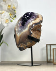 Deep Purple Amethyst Geode with Agate Shell - MWS2188