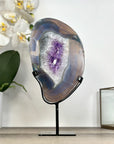 Agate Geode Slice with Amethyst Center - MWS2917