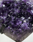 XXL A+ Grade Natural Amethyst Heart Carving with Metal Stand - HST0235