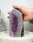 Stunning Natural Amethyst & Banded Agate Stone Tower - STP0180