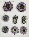 Unique Amethyst, Agate & Jasper Stalactite Slices Set - Natural Crystal for Handmade Jewelry - STS0072