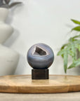 Banded Agate & Quartz Druzy Sphere Geode - SPH0202
