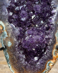 Stunning Amethyst & Green Jasper Geode - Stand Included - MWS1829