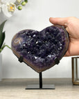 Large A grade Amethyst Stone Heart with metal Stand - HST0281