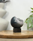 Quartz & Agate Sphere Geode with Crystal Interior - SPH0196