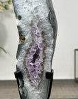 Amethyst & Quartz Geode Slice on Metal Stand - MWS2925