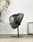 Amethyst Geode with Quartz Shell– Natural Specimen on Stand - MWS2861