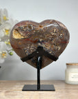 Unique Huge Amethyst Heart Stone - Stand included - HST0236