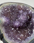 Natural Blue Banded Agate Geode with Amethyst Crystals - MWS1490