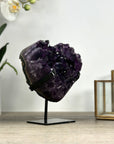 Amethyst Stone Heart with Large Deep Purple Crystals - HST0318