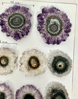 Genuine Amethys, Quartz & Agate Stalactite Slices Flat - Perfect for Crafting Unique Jewelry - STS0080