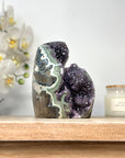 Natural Amethyst Cathedral with Green Jasper Shell - CBP1107