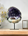 Rare Natural Amethyst Geode with Green Jasper Shell - MWS2082