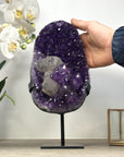 Unique Amethyst Stone with Calcite & Black Hematite Crystal - MWS2346