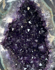 Deep Purple Amethyst Geode With Metal Stand – Elegant Crystal Display - MWS2700