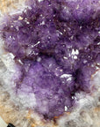 Natural Amethyst & Quartz Stone Specimen on Metal Stand - MWS3139